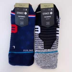NWT Stance 2 Pack Tab Socks, Medium Cushion